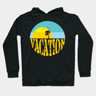 Beautiful Sun and Beach Illustration When Vacations Have Arrived Hoodie